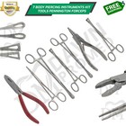 7 Body Piercing Instruments Kit Tools Penington Sponge Forceps, Skin Jewelry set