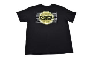 Corona Mens Cerveza Mexican Beer Tribal Logo Black Shirt New XL, 2XL - Picture 1 of 5