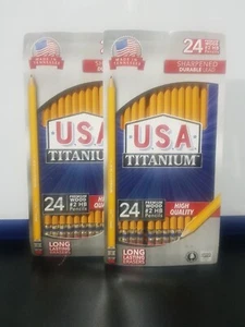 Pencils USA Titanium Wood USA 2 Pkg #2 Sharpened Made in the USA - Picture 1 of 1