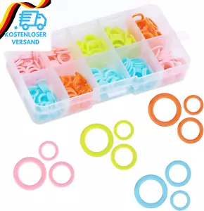 Benlay 220 Stück Strickmarker-Ringe, Bunte Maschenmarkierer-Ringe (S/M/L) Mit Tr - Bild 1 von 12