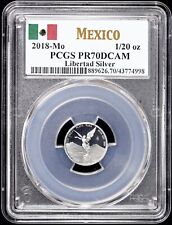 2018-Mo Mexico 1/20 onza oz .999 Fine Silver Proof Libertad PCGS PR 70 DCAM PF