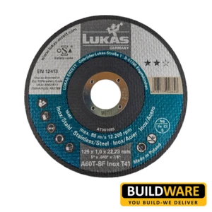PREMIUM METAL INOX CUTTING DISCS 125mm x 1.0mm x 23mm LUKAS GERMAN MADE - Picture 1 of 2