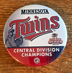 Minnesota Twins Pin 2003 American League Central Champions Button Pinback - Picture 1 of 2