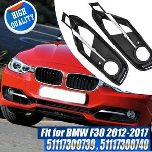 4pcs For BMW 3 Series F30 F31 Front Bumper Fog Light Lamp Grille Covers Trim - Bild 1 von 10