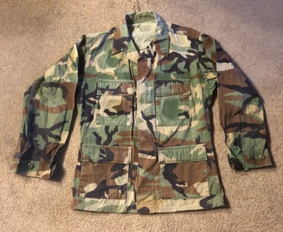 Military BDU Shirt SMALL SHORT Camouflage Used Woodland #500 - Image 1 of 4
