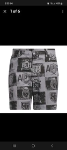 Men's Adidas Charcoal Go-To Printed "Adidas Golf Club" Cotton Shorts New - Picture 1 of 6