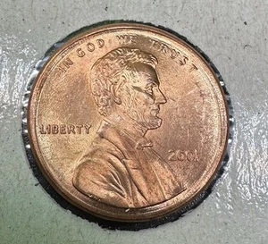 2001 P Lincoln Memorial Cent Penny 1C Broadstrike Error Gem No Zinc exposure - Picture 1 of 3