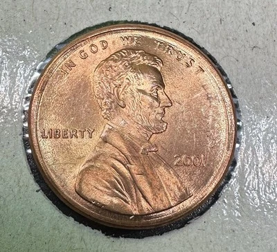 2001 P Lincoln Memorial Cent Penny 1C Broadstrike Error Gem No Zinc exposure - Image 1 of 3