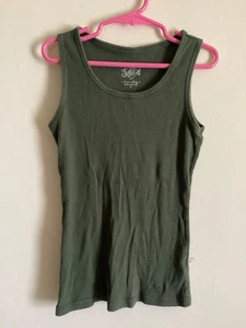 Camiseta sin mangas acanalada verde oliva militar JUSTICE para niñas talla 8 - Imagen 1 de 3