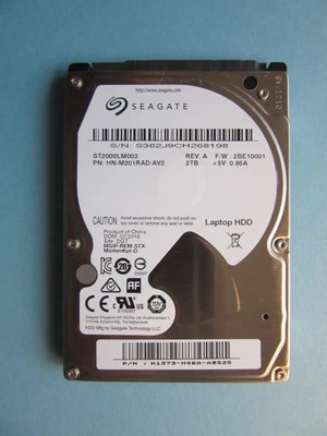 Seagate ST2000LM003 HN-M201RAD/AV2 S36 2TB 2.5" HDD 2BE10001 Feb 2016 DGT China - Image 1 of 4