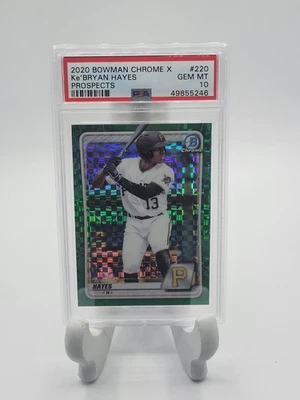 2021 BOWMAN CHROME X REFRACTOR KE'BRYAN HAYES ROOKIE # /31 - PSA 10 GEM MT - Image 1 of 2