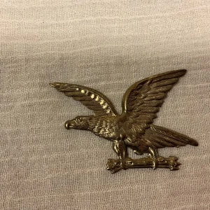 Vintage MCM Brass Flying Bald Eagle - About 2” - Picture 1 of 5