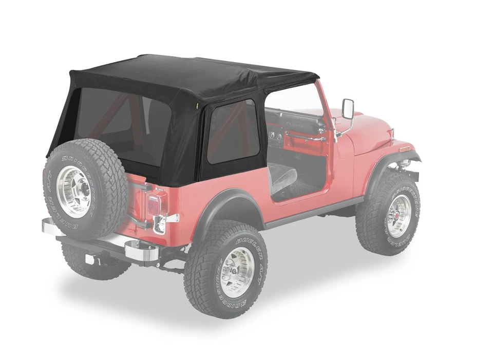 Bestop Supertop Classic Soft Top Black Denim for Jeep CJ7/Wrangler YJ 54599-15 - Image 1 of 1