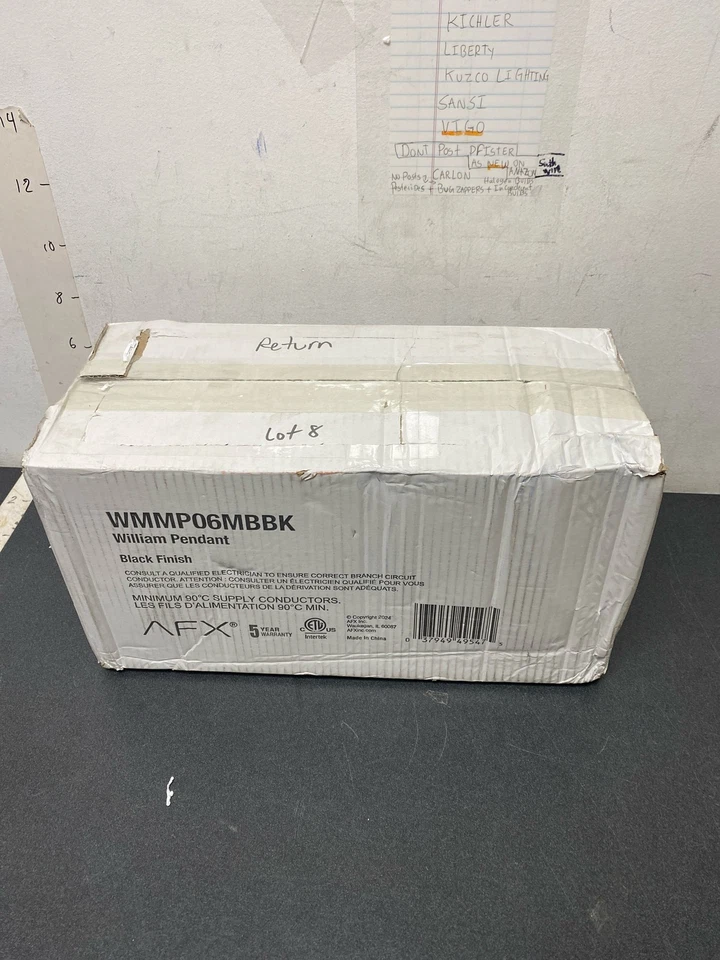 Colgante AFX Lighting William 6" - negro Foto 1 de 1