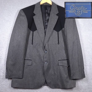 Circle S Sport Coat Men's 46R Grey Black Boise Swedish Knit Western Yoke Blazer - Picture 1 of 15