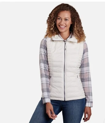 Chaleco con Capucha Aislado Plumón de Ganso Kuhl Spyfire Invierno Blanco Gorpcore XL para Mujer Foto 1 de 4