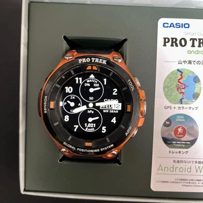 [отличное +] Casio Pro trek Smart WSD-F20 мужские часы цифровой черный оранжевый #55 - Изображение 1 из 4