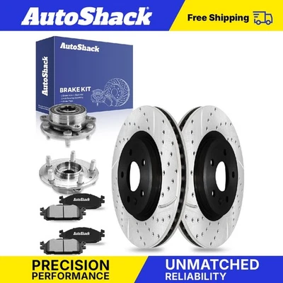 Front Drilled Slotted Brake Rotors Pads Hubs for 2011-2012 Ford Explorer - Imagem 1 de 4