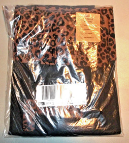 PINK Victorias Secret Leggings Womens LG Black Leopard Yoga Foldover Love Pink