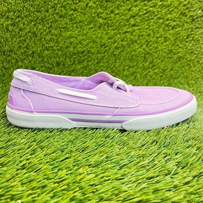 Sperry Pier Wave Heavy Twill Womens Size 9 Pink White Casual Slip-On Boat Shoes - Image 1 of 4