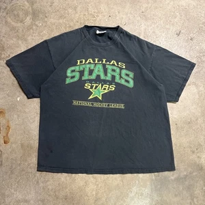 Camisa De Colección Dallas Stars Para Hombres 2XL Negra Hockey NHL Deportes Texas Desteñida EE. UU. - Imagen 1 de 7