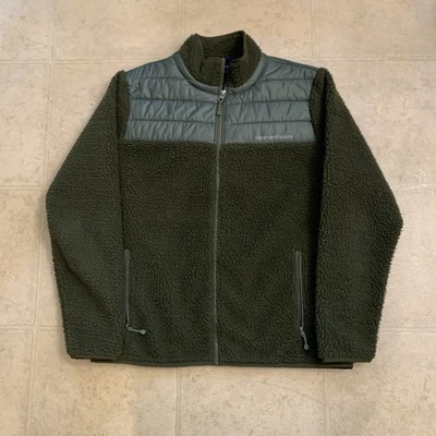 Vineyard Vines Jacket Mens Medium Green Super Warm Sherpa Supershep Fleece - Image 1 of 4