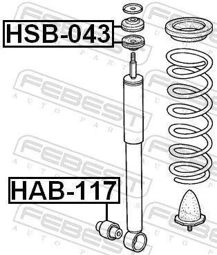 Für FEBEST HSB-043 REAR SHOCK ABSORBER BUSHING HONDA CIVIC 4D F - Bild 1 von 4
