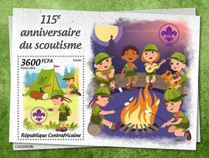 Central Africa - 2022 Scouts Anniversary - Stamp Souvenir Sheet - CA220829b - Picture 1 of 1