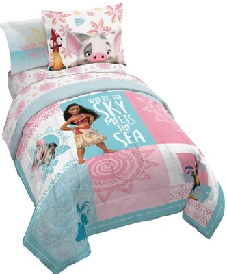 Juego completo de edredón Disney Moana - Tropical Patchwork 7 piezas ropa de cama característica... Foto 1 de 4