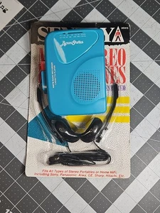 Byron Statics Cassette Player Recorder FM AM Radio KCS-315 Teal w Headphones  - Picture 1 of 16