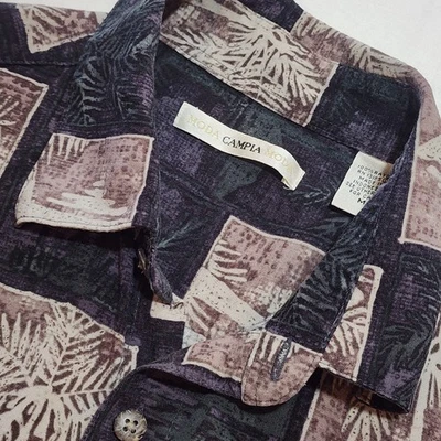 Vintage Campia Moda Hawaiian Shirt Mens Med. 100%-Rayon Button Up S/S Palmtrees - Image 1 of 4