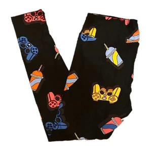 Leggings OS LuLaRoe ~ CONTROLADOR DE VIDEOJUEGOS Y TEMA DE BEBIDA ~ Tallas 2-10, TALLA ÚNICA - Imagen 1 de 3