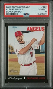 2019 Topps Heritage #422 Albert Pujols Black Border PSA 10 - Picture 1 of 2
