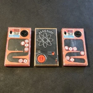 Vintage 1970s Tomy Pocketmate Handheld Game Lot Election & 2 Dice Trap Games - Picture 1 of 15