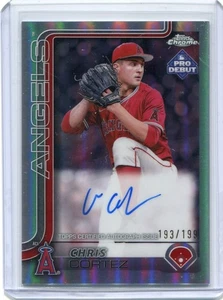 2025 Topps Pro Debut Chris Cortez Chrome Refractor Auto Autograph #193/199 - Bild 1 von 2