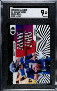 2019 Panini Illusions #20 Russell Wilson Shining Stars Green SGC 9 #/149 - Picture 1 of 2