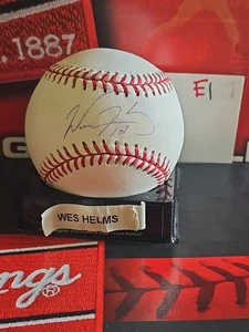 Autografo firmato Wes Helms baseball All Star Phillies spedizione gratuita - Foto 1 di 3