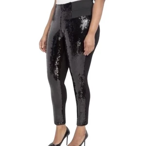 Eloquii Black Miracle Flawless Sequin High Rise Ponte Leggings Pants size 28 NEW - Picture 1 of 10