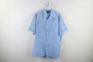 Vintage 90s Streetwear Mens Large Sheer Striped Knit Short Sleeve Button Shirt - Picture 1 of 8