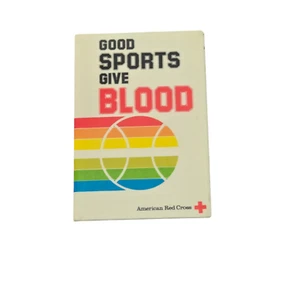 Vintage Good Sports Give Blood America Red Cross Pinback Button Pin - Picture 1 of 2