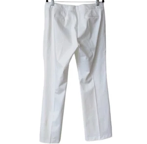 Elie Tahari Damenhose weites Bein Größe 12 Baumwolle Stretch mittelhoch weiß neu ohne Etikett - Bild 1 von 6