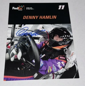 Denny Hamlin 2009 FEDEX TOYOTA RACING #11 JGR 9x11 HERO CARD autographed photo - Picture 1 of 2