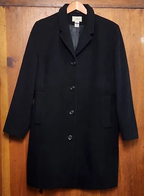 Gabardina LL Bean Mujer 16 Reg Vintage Lana Cachemira Plumero Pavo Lujo Foto 1 de 4