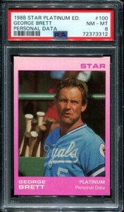PSA 8 NM MINT 1988 STAR PLATINUM GEORGE BRETT #100 ROYALS HOF 73312 B260