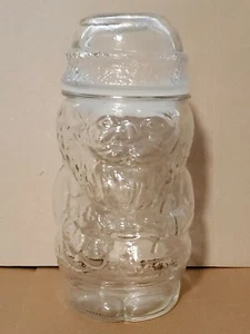 Christmas Holiday Festive Decor Glass Santa Claus Cookie Candy Jar Container New - Picture 1 of 3