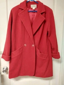 L.L. Abrigo de lana Bean rojo de doble botonadura para mujer talla 8 ¡Precioso! True Red - Imagen 1 de 7