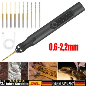 Sortiment Mini Bohrer 0,6-2,2mm Miniaturbohrer 10 Stück mit Handbohrer Set DE - Bild 1 von 24