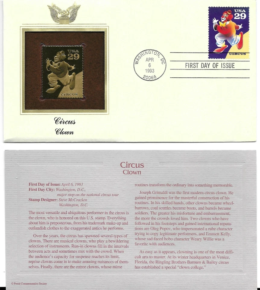 Circus-Clown-1st day issue-Golden Replica - Image 1 of 1