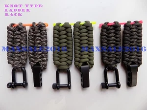 Paracord 550 Watchband with Black Steel Adjustable Shackle Multi knots - Picture 1 of 15