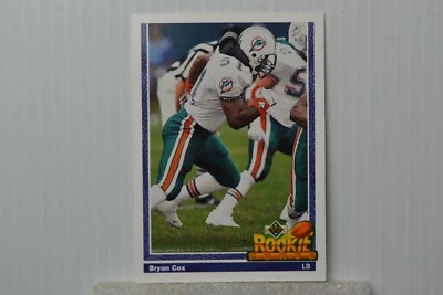 1991 Upper Deck football card - #607 Bryan Cox (RC) - Image 1 of 2